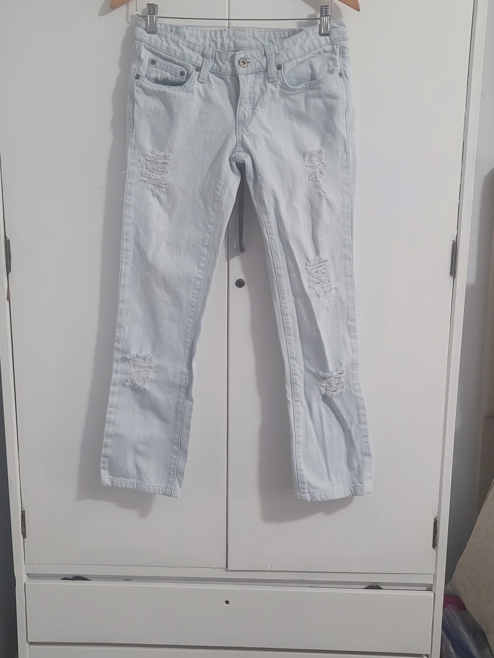 Carmar Light Blue Ripped Skinny Jeans Low Rise